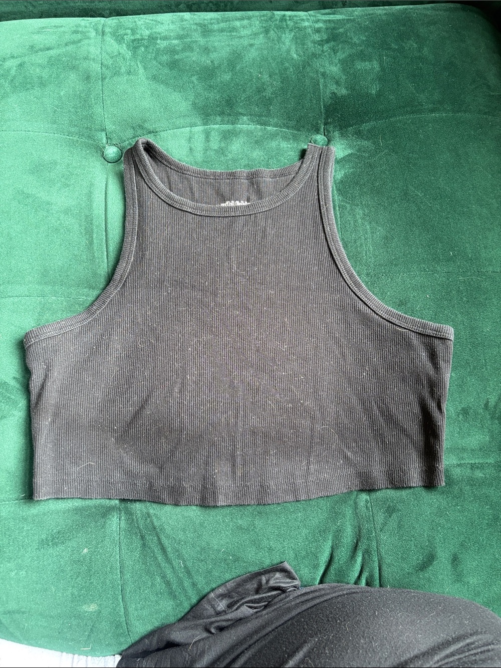 wild fable Black Ribbed Cropped Tank